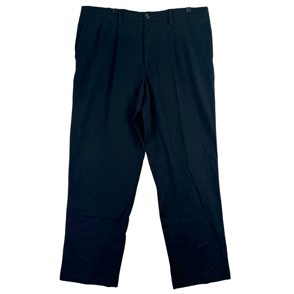 Dockers Easy Khaki Pleated Pants‎ Mens 38x32 Black Classic Fit Stretch Trousers